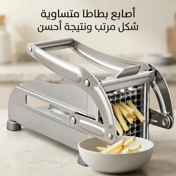 أصابع بطاطا متساوية بفضل ماكينة التقطيع